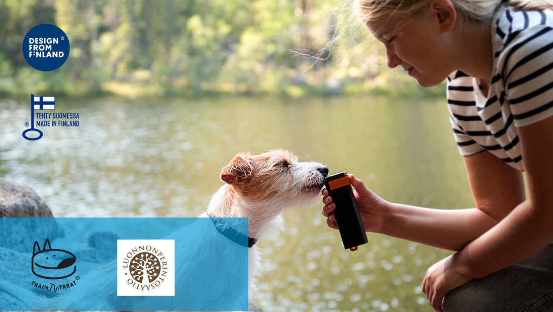 Train'N'Treat does good for your dog, for you and for nature!